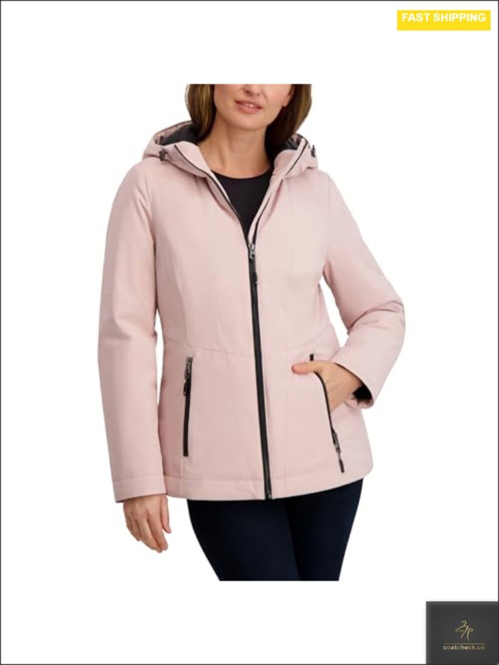 Women's Rain Jacket Quilted Lining Water Resistant Windbreaker Coat Lightweight
